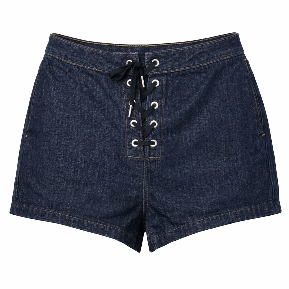 Rag & Bone lace up denim shorts, size 28